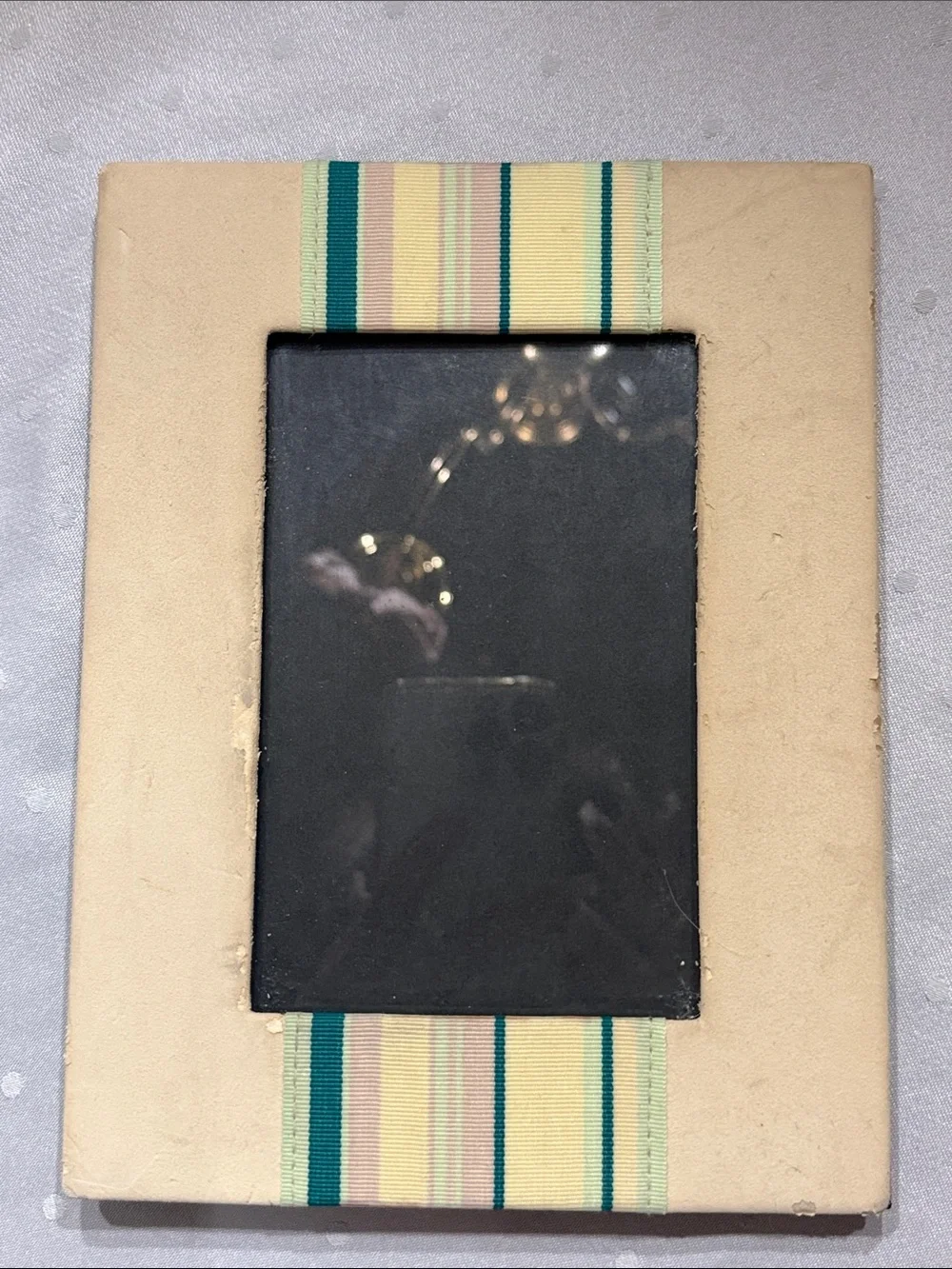 Liz Claiborne Striped Accent Beige Picture Frame!